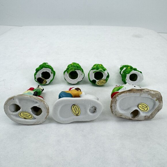 Vintage Christmas Village Accessories Ceramic Trees Children Figurines Set 7 pcs - Picture 11 of 16